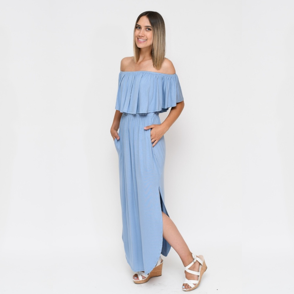 🤩SALE Btween Off the Shoulder Maxi Dress Ruffle